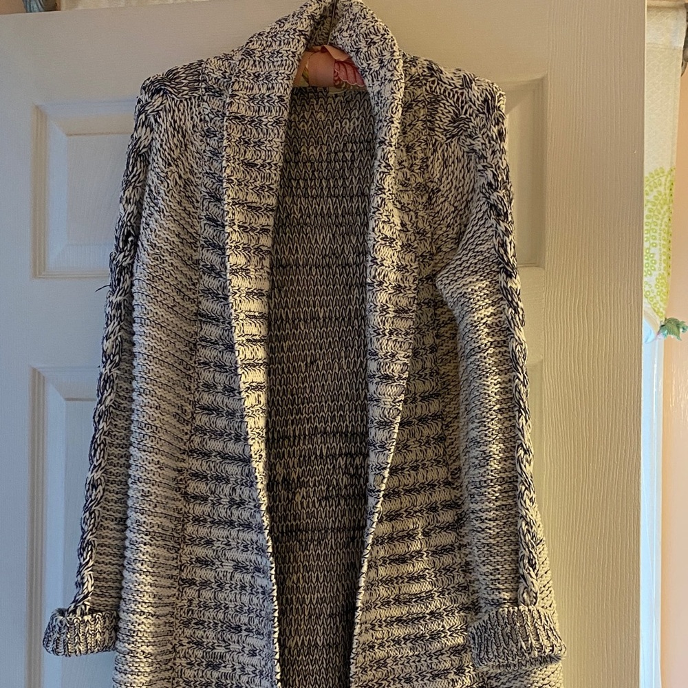 GAP navy and white Women's Cardigan